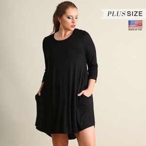 Plus size scoop neck empire waist dress